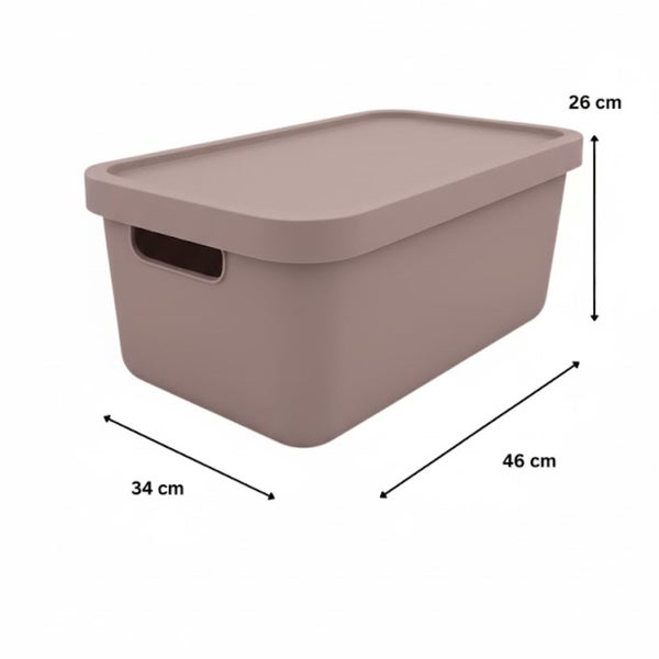 Aufbewahrungsbox aus Kunststoff mit Deckel, 46 x 34 x 26 cm