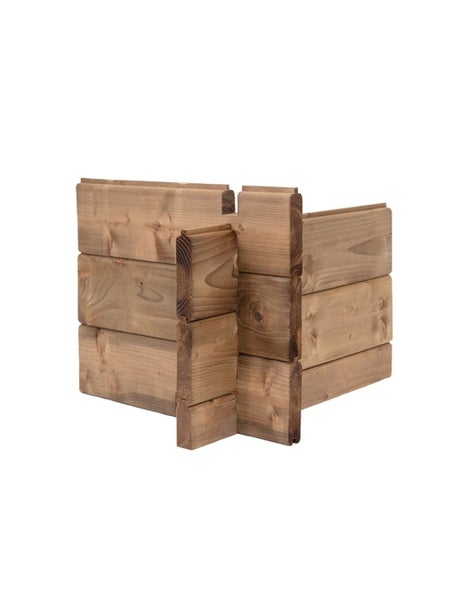 Holzbohlen für Blockhausbau mit Nut und Feder Eckverbindung
