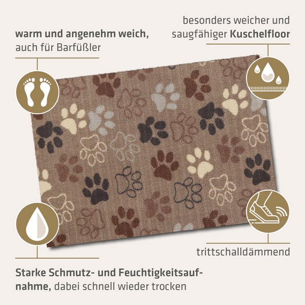 Akzente Feel Badematte mit Motiv in Braun Fußmatte 70 x 100 cm, rutschfest, saugfähig