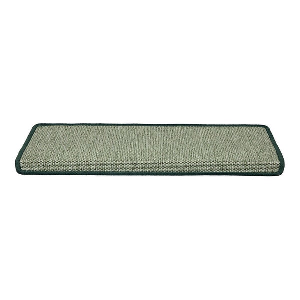 FLOORDIREKT Stufenmatte Sabang - Sisaloptik - Gekettelter Rand & Selbstklebend - Grün - 23,5 x 65 cm - Rechteckig