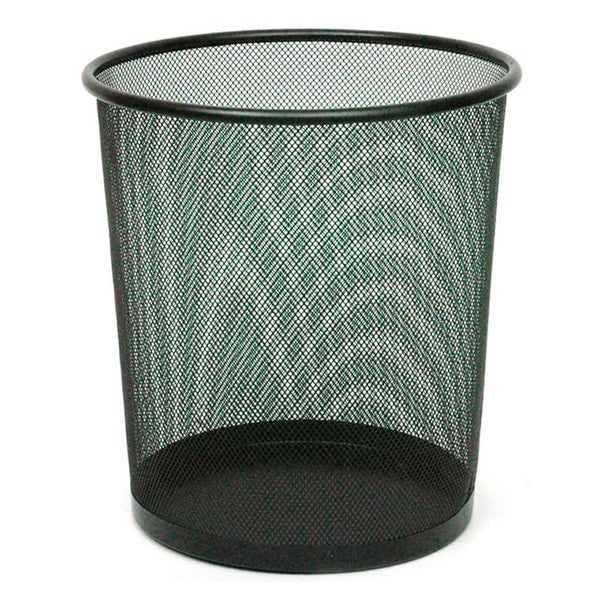PROREGAL Runder Konischer Perforierter Papierkorb Aus Metall 19 Liter HxØ 34,5 x 29,5 bis 24 cm Schwarz