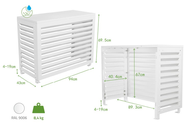 Abdeckung für Klimaanlage mit Maßen