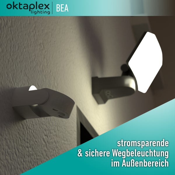 Oktaplex Bewegungsmelder Aussen IP65 weiß 180° schwenkbar 12m Reichweite