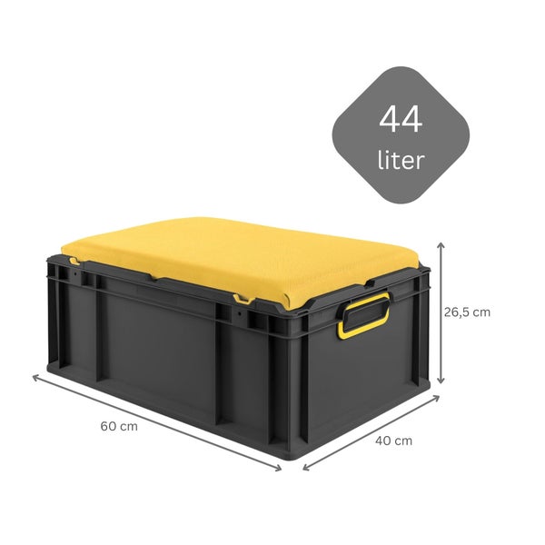 Aufbewahrungsbox mit Deckel und den Maßen 60 cm x 40 cm x 26,5 cm, Volumen 44 Liter