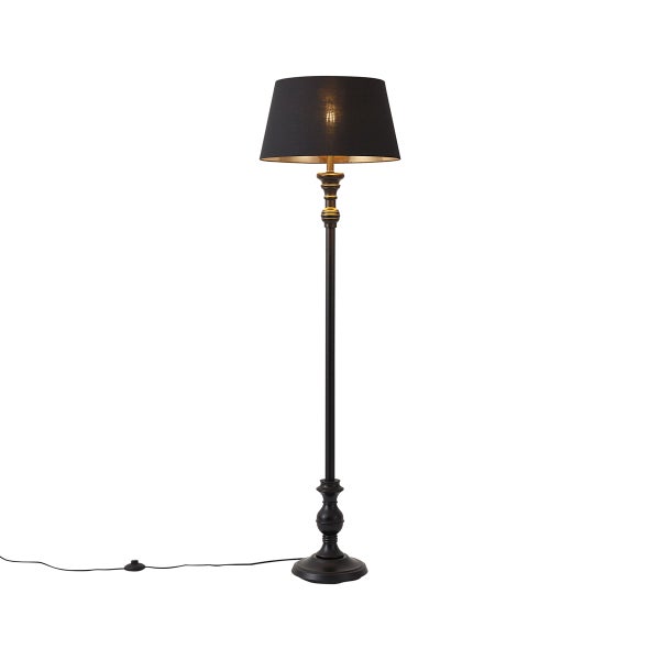 Stehleuchte mit schwarzem Lampenschirm für Innenräume