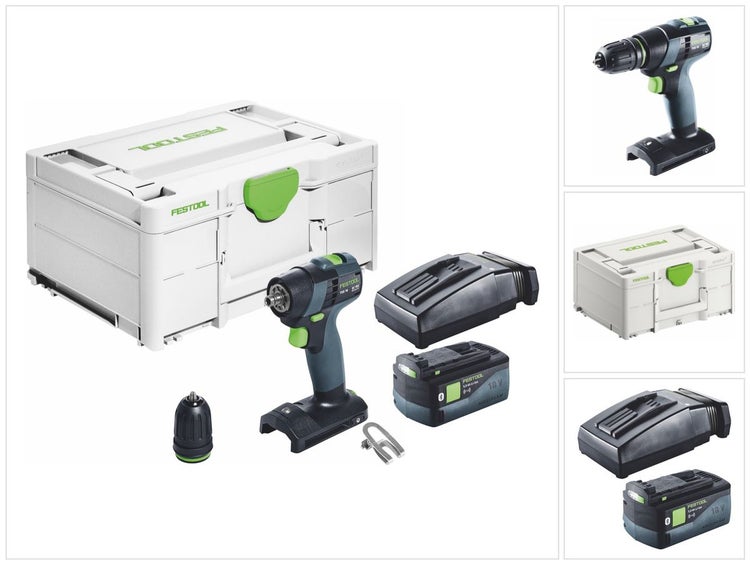 Festool TXS 18-Basic Akku Bohrschrauber 18 V 40 Nm Brushless + 1x Akku 5,0 Ah + Ladegerät + Systainer