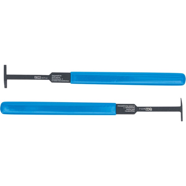 Zwei T-Stück Abzieher mit blauem Griff