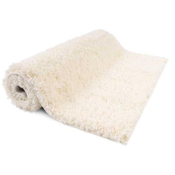 FLOORDIREKT Badematte Sky Soft - Reckteckig - Rutschhemmende Rückseite - Creme - 60 x 100 cm