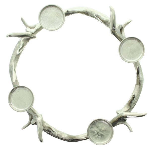 Adventskranz aus Metall im Hirschgeweih Design mit vier Kerzenhaltern für die Weihnachtsdekoration