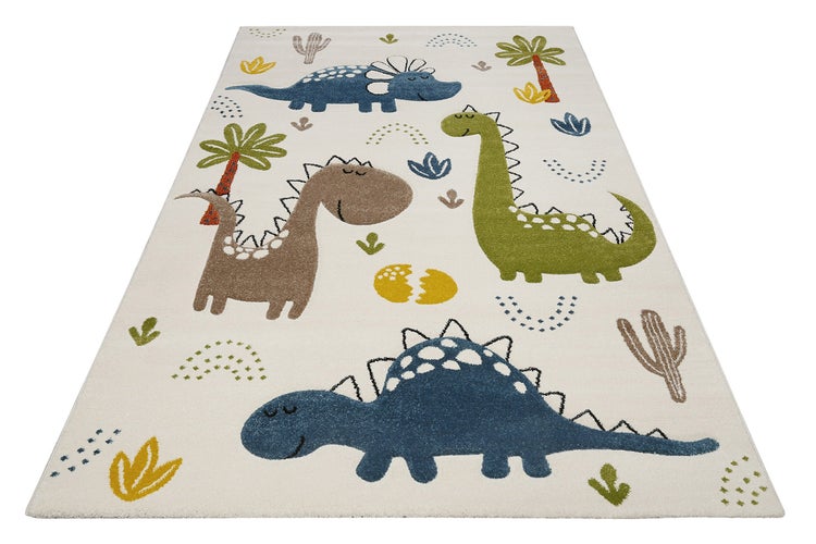 Kinderteppich Creme Weiß Dino & Friends Smart Kids 200x290 cm