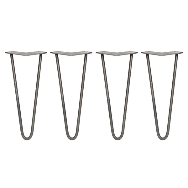 4 x 30.5cm Hairpin Tischbeine 2 Streben Rohstahl 10mm