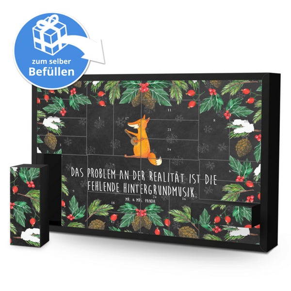 Mr. & Mrs. Panda Befüllbarer Adventskalender Fuchs Gitarre - Schwarz