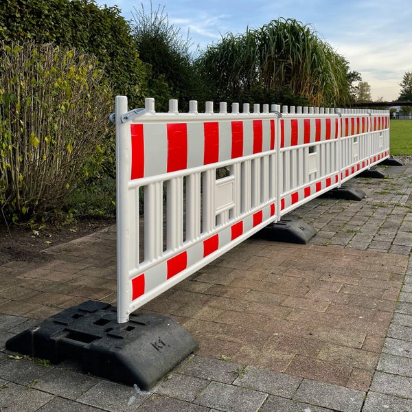 WEMAS Schrankenzaun Absturzsicherung Kunststoff 200 cm TL-Absperrschrankengitter / RA1 Reflexfolie