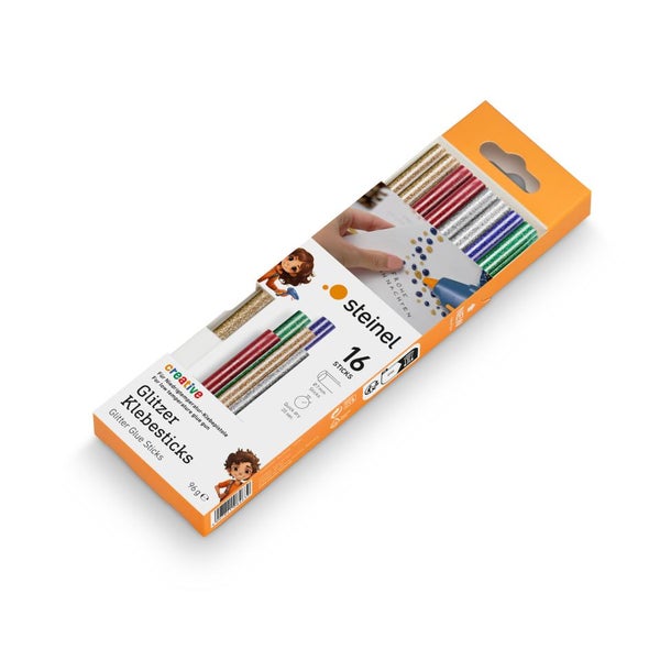 Steinel Glitzer-Klebesticks, 16 Stück, Durchmesser 7 Millimeter, für Niedrigtemperatur-Klebepistolen.