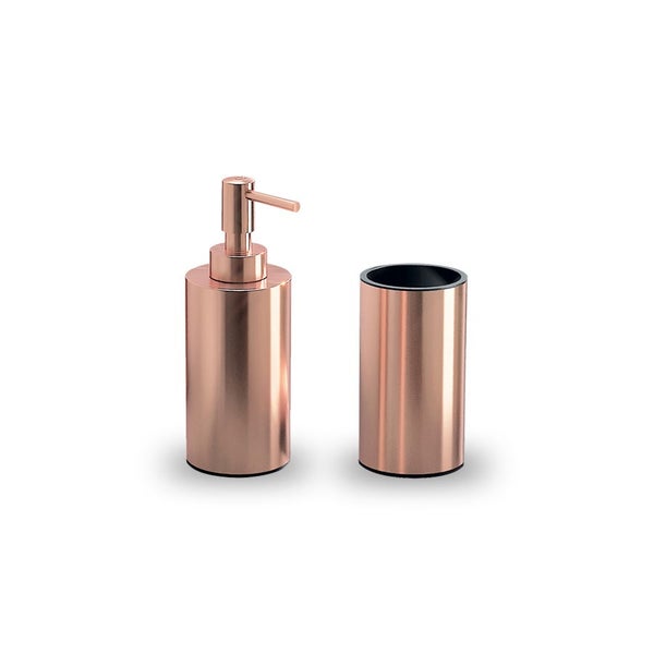 2-teiliger Accessoires Set in Edelstahl und Kupfer | Copper