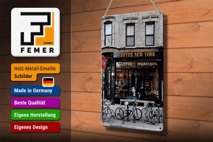 Blechschild Spruch 20x30cm Coffee new York Kaffee