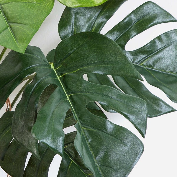 Kunst Philodendron Sancho, Steckstab, Wurzeln, 60cm - Künstliche Monstera Deliciosa