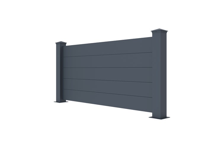 Vorgartenzaun aus Aluminium NIESEN 190H90 Grau