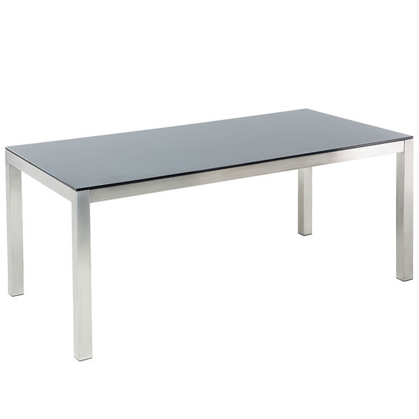 Gartentisch GROSSETO 180 cm 90 cm Sicherheitsglas Schwarz