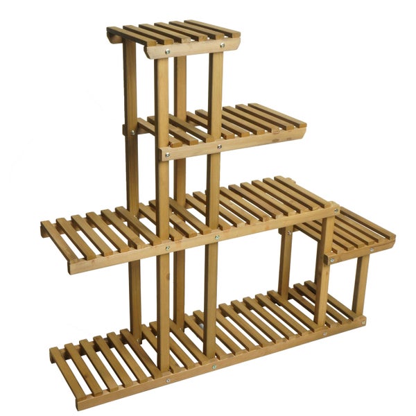 Mehrstöckiges Pflanzenregal aus Holz