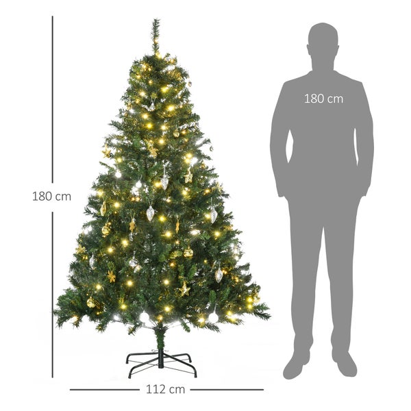 HOMCOM Weihnachtsbaum, Ø 112 x H180 cm, PVC, Grün