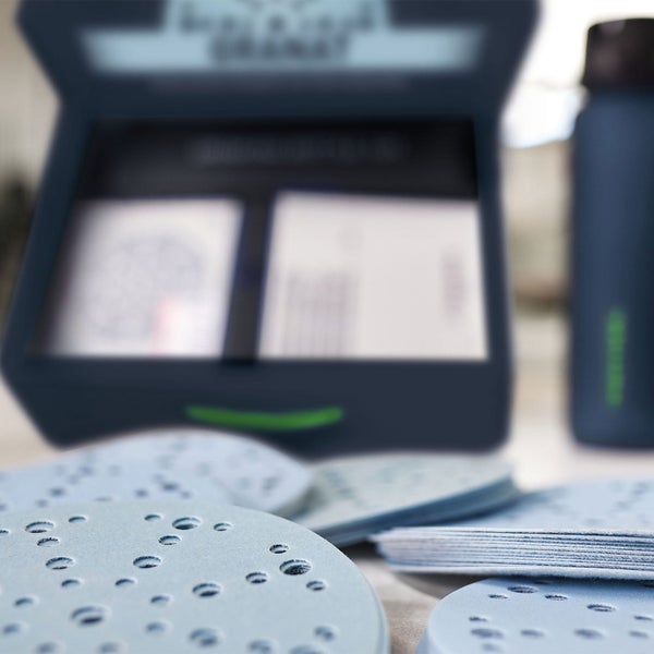 Schleifscheiben mit Lochmuster, Schleifpapier-Set und Aufbewahrungsbox