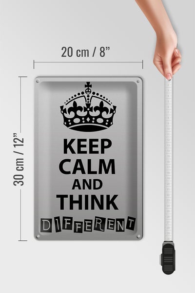 Blechschild Spruch 20x30cm Keep Calm think different