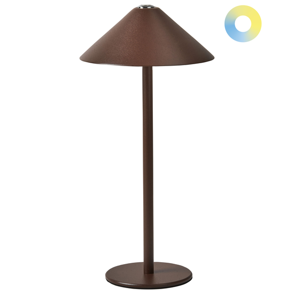 Kabellose LED Tischlampe FRANCOLI mit Dimmer Metall Braun