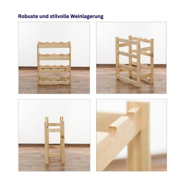 PROREGAL Weinregal Pinotwine HxBxT 54 x 43 x 25 cm 16 Flaschen Massives Kiefernholz Braun Geölt