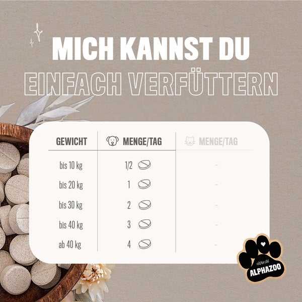 ALPHAZOO Seelenruhe Tabletten 180g für Hunde I Natürliche Entspannung bei Unruhe