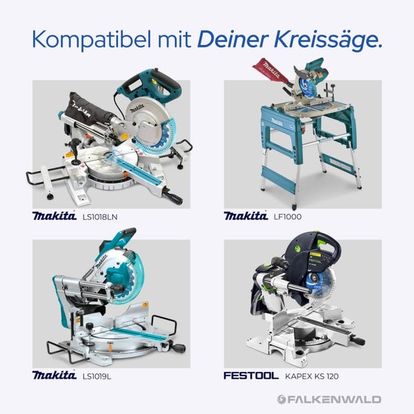 FALKENWALD® Sägeblatt 260x30 80 Zähne - Ideal für Holz, Metall & Alu - Multi Kreissägeblatt 260 x 30 - Kompatibel mit Makita HS0600, Bosch - 260x30