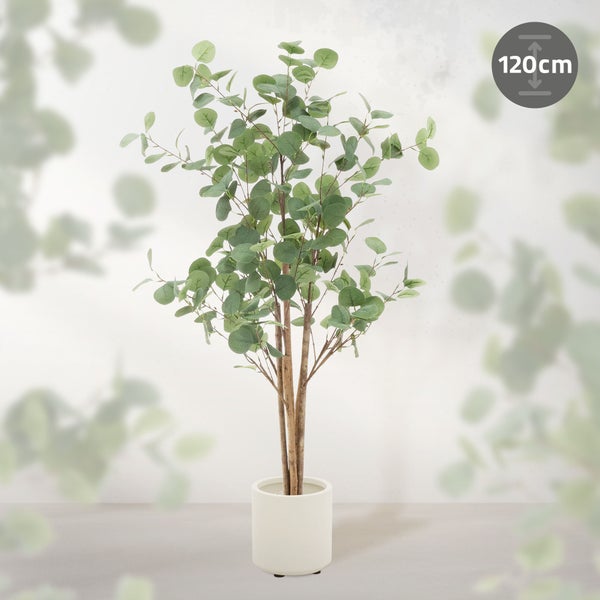 Künstlicher Eukalyptusbaum im Topf, circa 120 cm hoch