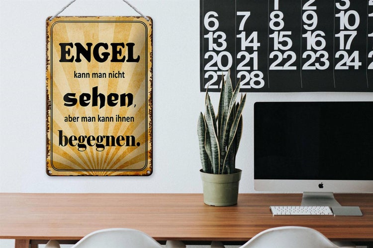 Blechschild Spruch 20x30cm Engel kann man nicht sehen
