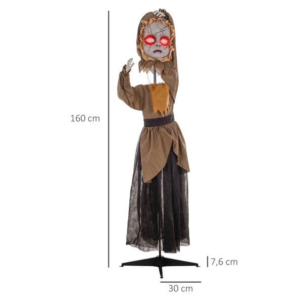Halloween-Dekofigur mit Leuchtenden Augen, Höhe 160 cm