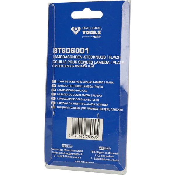 BRILLIANT TOOLS 1/2 Lambdasonden-Stecknuss flach - BT606001