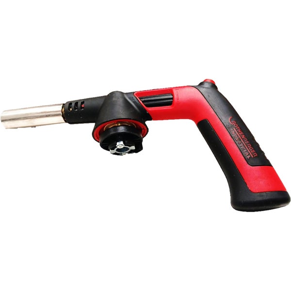 Rothenberger Industrial Lötbrenner mit Piezo-Zündung und ergonomischem Griff in Rot und Schwarz.