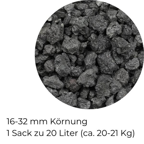 Lavastein Lavagranulat Grill Pflanzen Lavamulch für Garten Anthrazit 20L 16-32 mm Aquarium Filtermaterial Lava Vulkanstein Lavakies