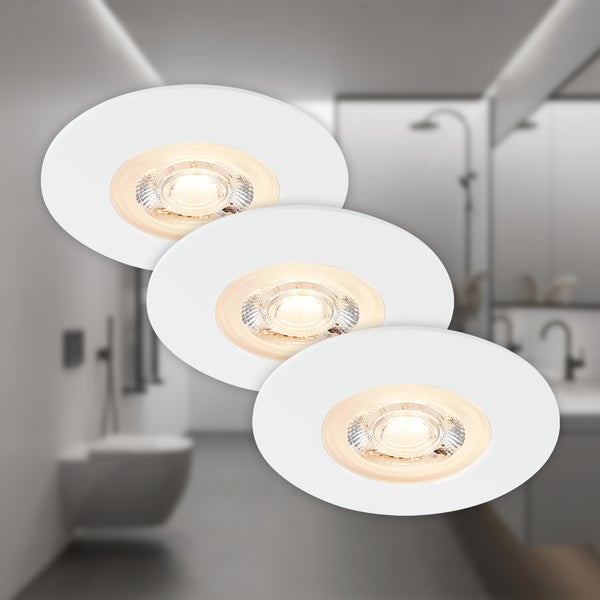 LED Einbauleuchten, weiß-matt, IP65, 3xLED/5W