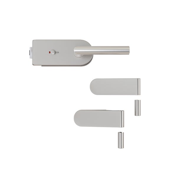 Glastürbeschlag-Set mit Schlosskasten, Drücker und zwei Bändern