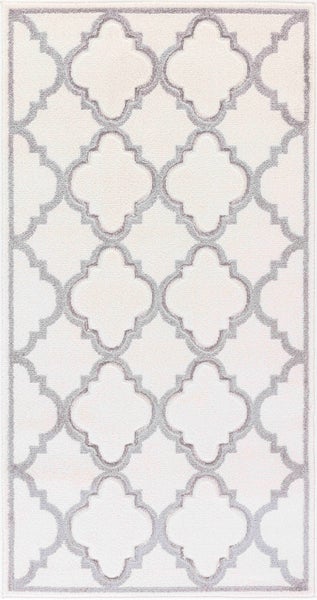 Vintage Orientalischer Teppich - Weiß/Grau - 80x150cm - YAIZA