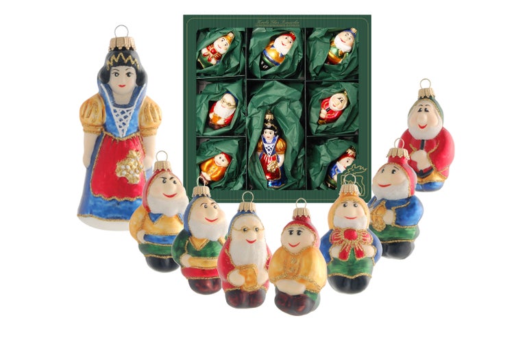 Multicolor 7-11cm Märchenset Schneewittchen und die 7 Zwerge, 8 Stck., Weihnachtsbaumkugeln, Christbaumschmuck, Weihnachtsbaumanhänger
