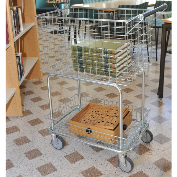Kongamek Allzweckwagen mit 2 Drahtkörben 690x410x950mm Gummibereifung Ø100mm mit Bremse