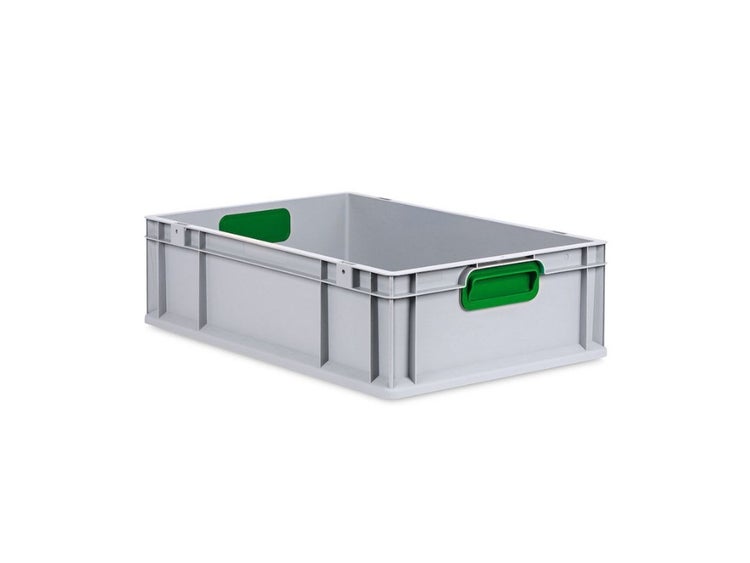 PROREGAL Spar Set 5x Eurobox Nextgen Color HxBxT 17 x 40 x 60 cm 34 Liter Griffe Grün Geschlossen Glatter Boden Eurobehälter Transportbox