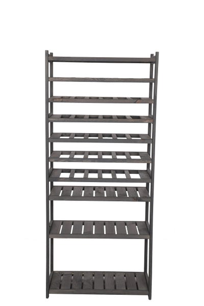 PROREGAL Weinregal SPREEWALD HxBxT 163x70x33cm 36 Flaschen auf 6 Ebenen + 4 Ablagen Massives Kiefernholz Grau geölt