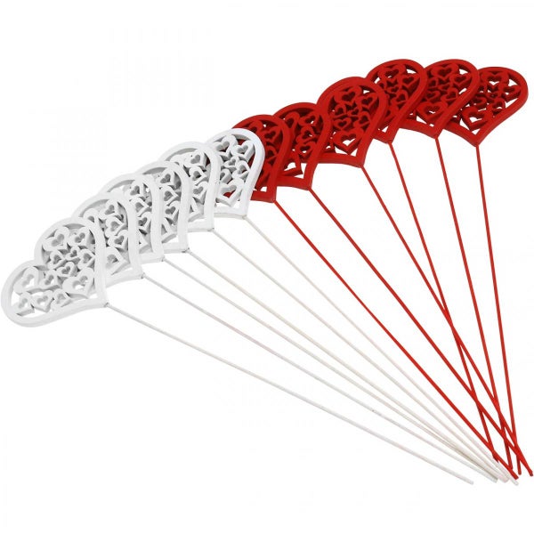 Dekorative Herzstecker aus Holz, Set mit filigranen Ausschnitten