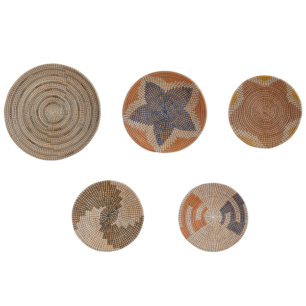 Wanddeko-Set PARORE Seegras 60/47/41/40/39 cm Naturfarben