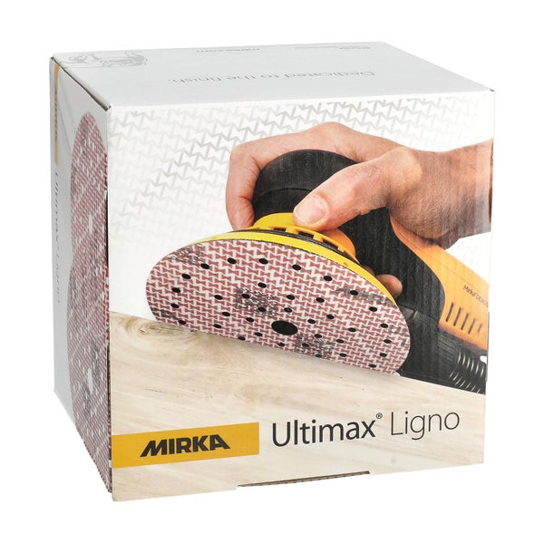 Mirka Ultimax Ligno Ø 150mm Schleifscheiben Klett Multifit / Korn  100 / 100 Stück / Multi-Lochung / zum Schleifen von Holzoberflächen