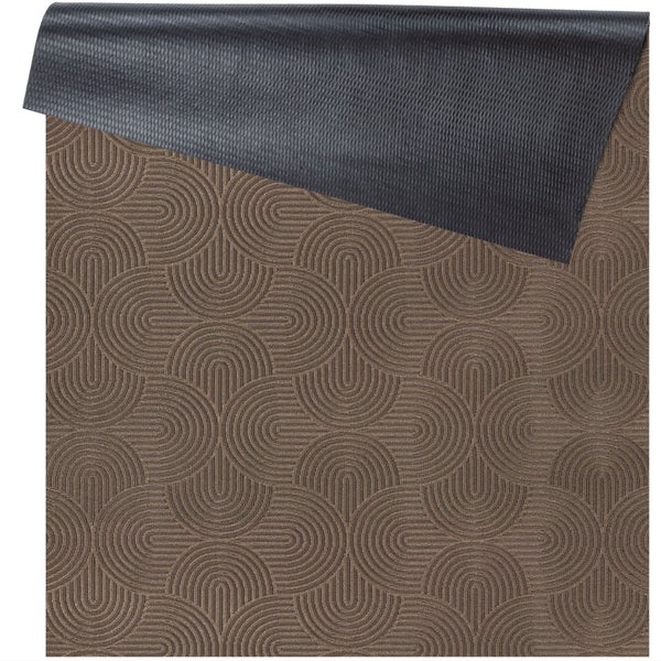 Teppich mit grafischem Halbkreis Muster und einer Rückseite aus Kunststoff