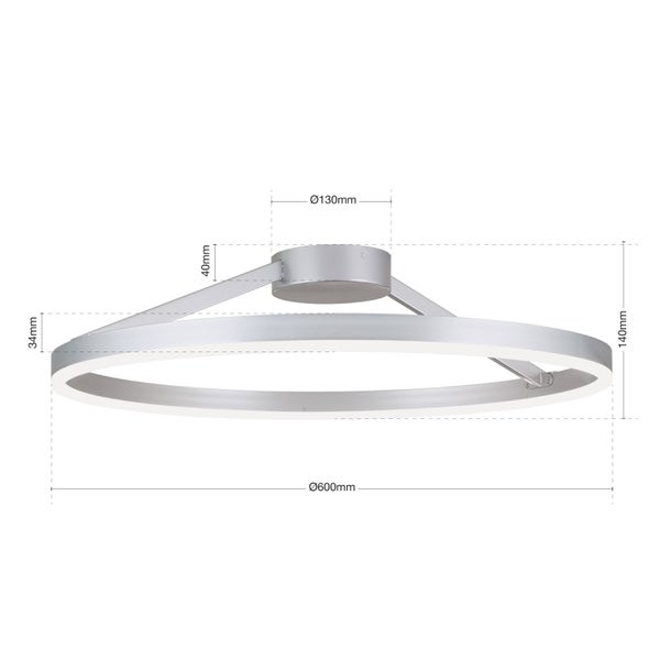 LED Deckenleuchte Vlotter Ø 60cm Titan 3000K 2730lm