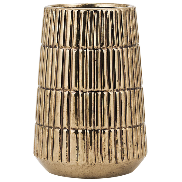 Dekovase QANAWAT Steinzeug 22 cm Gold